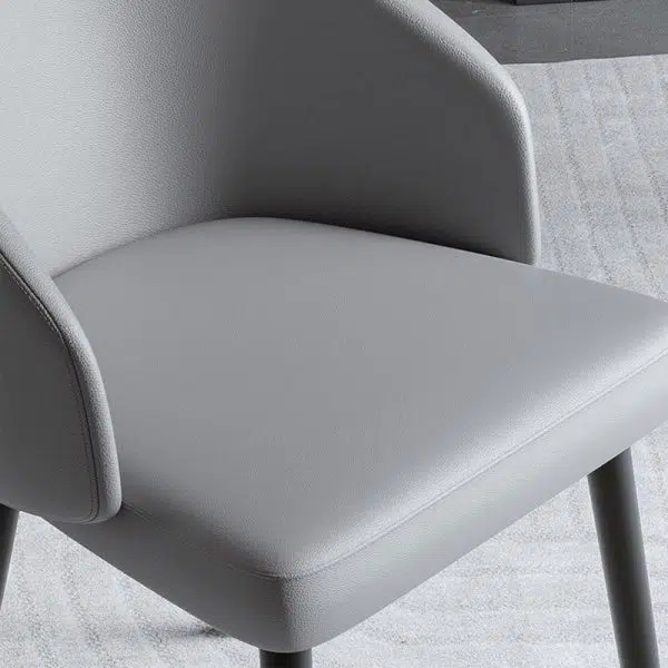 Contemporary Nordic Trapezoid Cushion Saddle Leather Ash Wood Dining Chair Backrest For Dining Room - Image 6