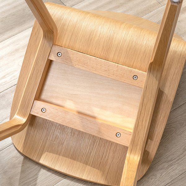 Contemporary Nordic Square Solid Wood Backrest Dining Chair For Dining Room - Image 8