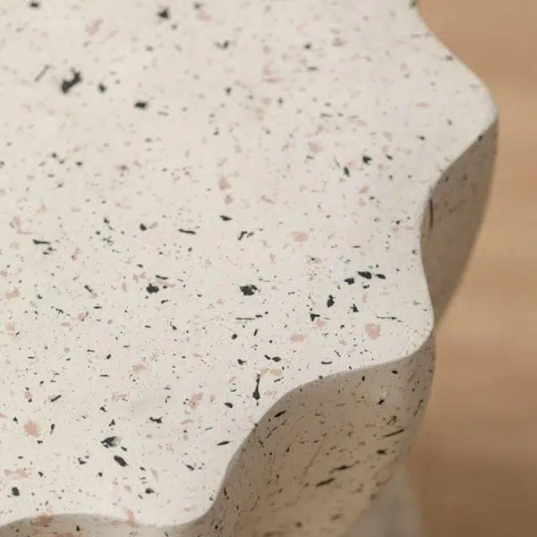 Contemporary Nordic Cylindrical Lace Hourglass Magnesium Oxide End Table For Living Room - Image 6