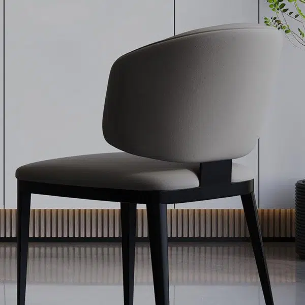 Modern Luxury Square Leather Iron Chair Backrest Armless For Living Room - Image 12