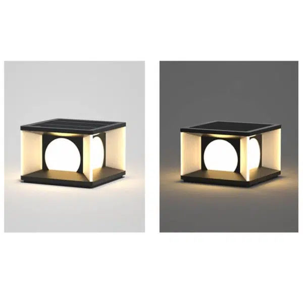 Simple Patio Solar Post Head Light Square LED Outdoor Landscape Light - Image 5