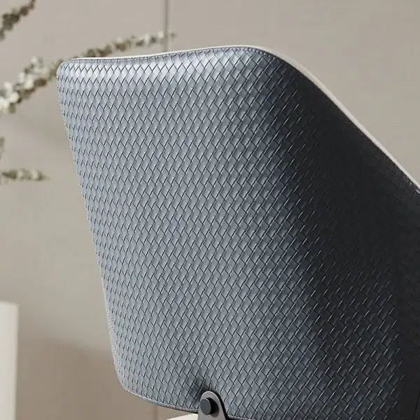 Contemporary Scandinavian Leather Carbon Steel Sponge Square Lozenge Dining Chair Backrest Armrest For Dining Room - Image 6