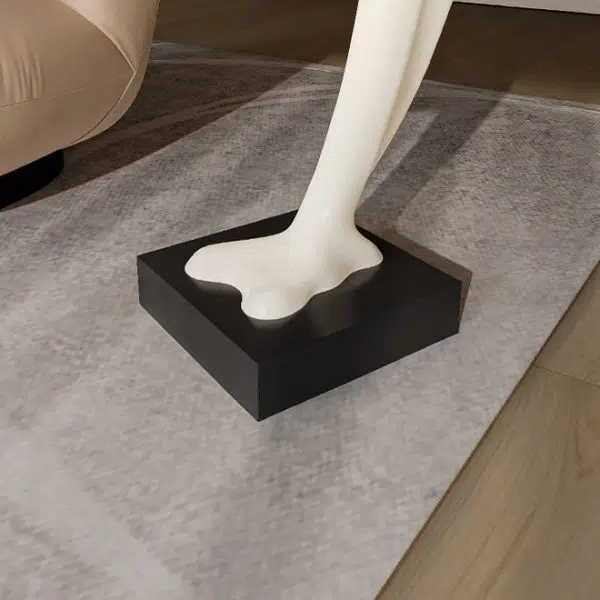 Contemporary Creative Dolphin Round Square Marble Fiberglass End Table 1-Tray For Living Room - Image 6