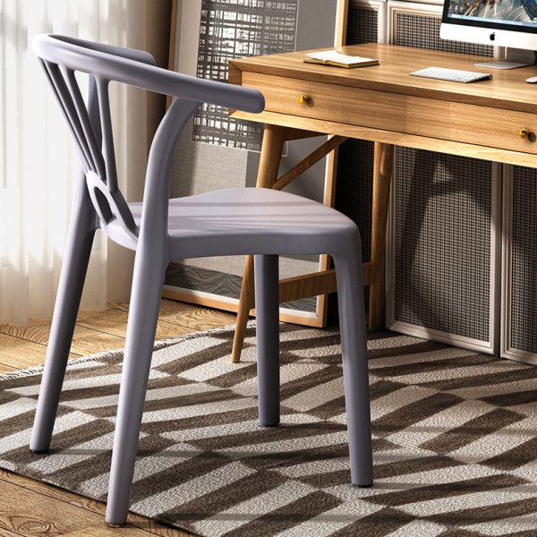 Contemporary Scandinavian Arc Plastic Stackable Dining Chair Backrest For Dining Room - Image 24