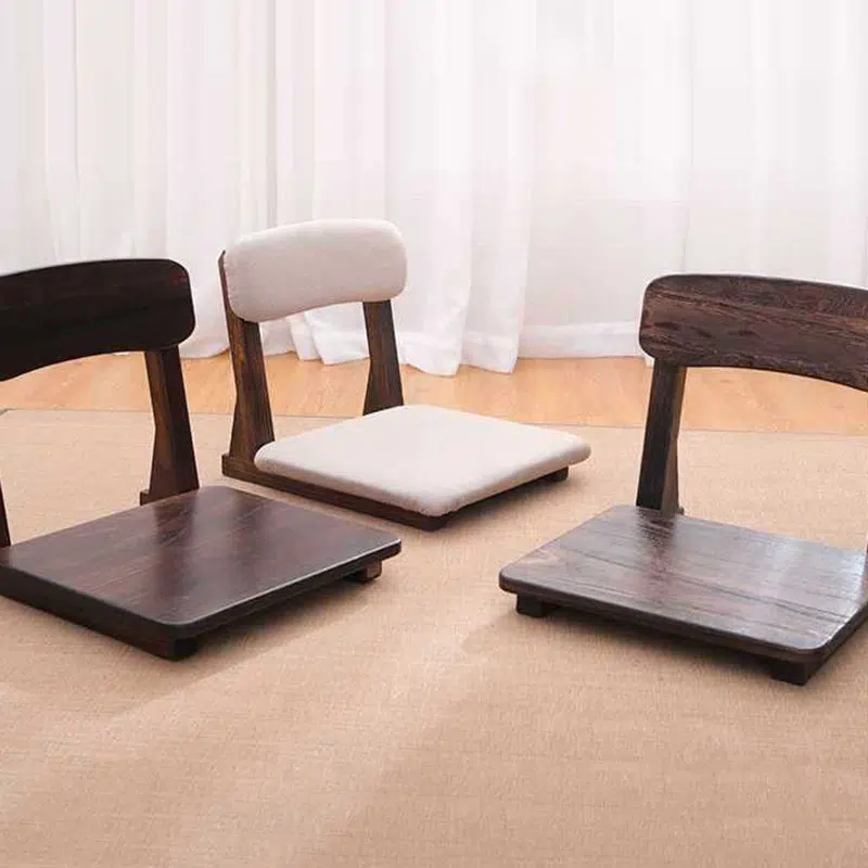 07-376c2c66-fc7e-4f32-b9b2-2603b25c44cb-1.jpg Traditional Japanese Square Paulownia Wood Cotton Linen Chair Tatami Backrest For Entertainment Room - Image 1