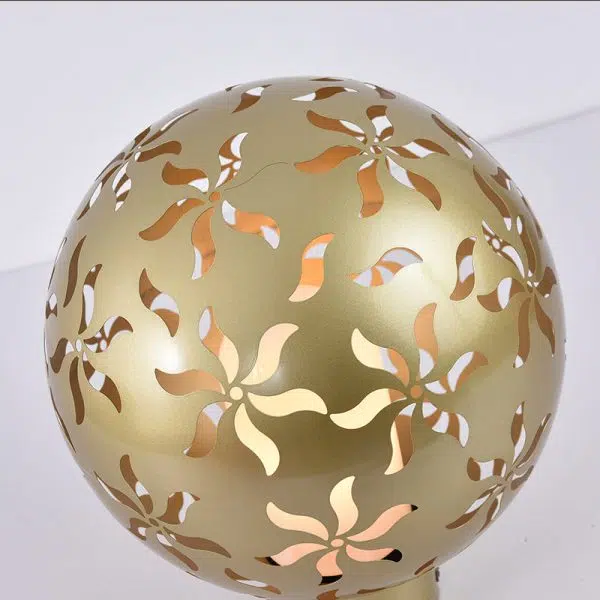 Contemporary Industrial Solar Stainless Steel Carved Sphere 1-Light Post Light Lawn Landscape Light For Outdoor Patio - Image 6