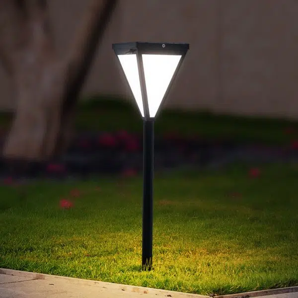 Modern Minimalist Waterproof Solar Tri-Prism Iron Acrylic Ground Plug LED Landscape Light For Garden - Image 7