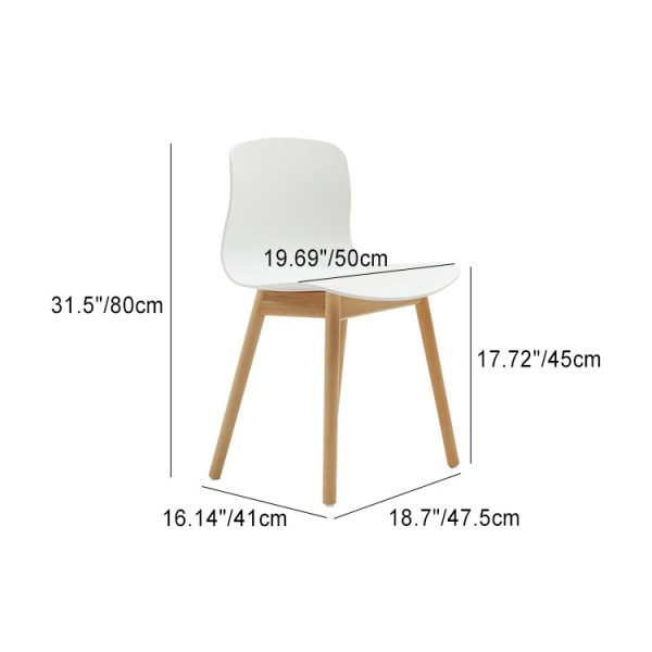 Contemporary Nordic Curved Square PP Wood Dining Chair Backrest For Dining Room - Image 4