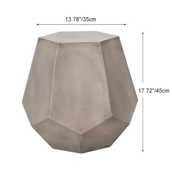 Contemporary Industrial Hexagonal Magnesium Oxide End Table For Living Room - Image 3