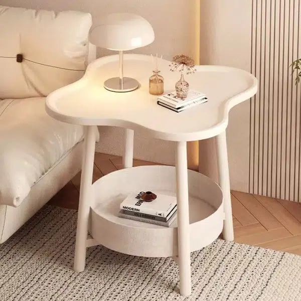 Contemporary Creative Floral Clover Iron End Table Storage Basket For Living Room - Image 3