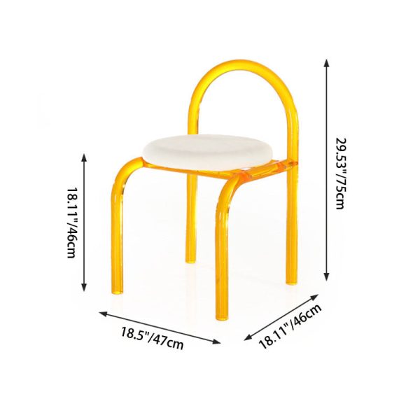 Contemporary Nordic Acrylic Velvet Sponge Round Arched Dining Chair Backrest For Dining Room - Image 8