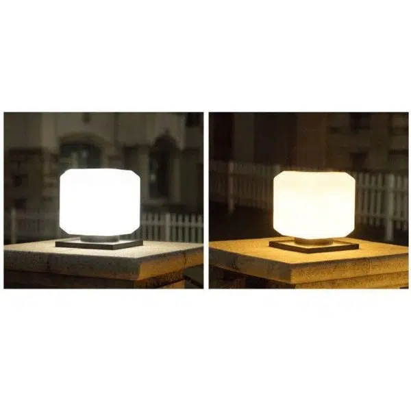 Modern Simple Solar Square Post Head Light LED Outdoor Waterproof Garden Landscape Light - Image 10