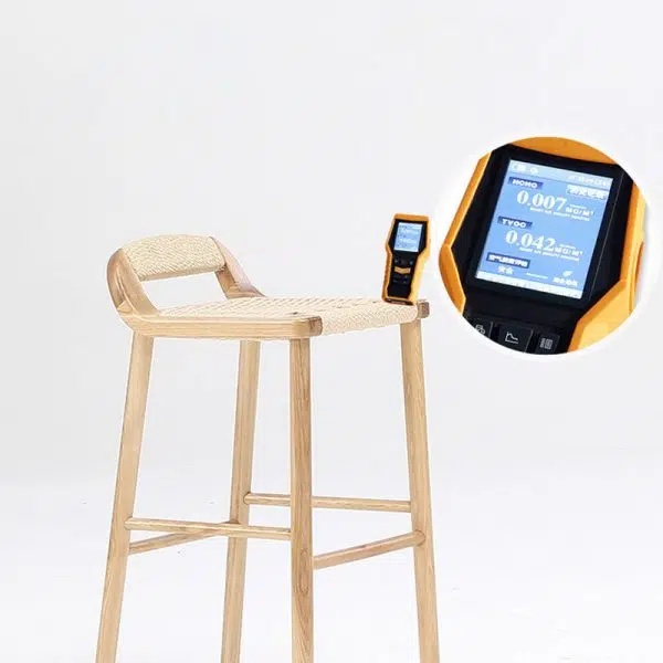 Contemporary Retro Square Kraft Paper Rope Weaving Solid Wood Bar Stool Low Back Footrest For Dining Room - Image 10