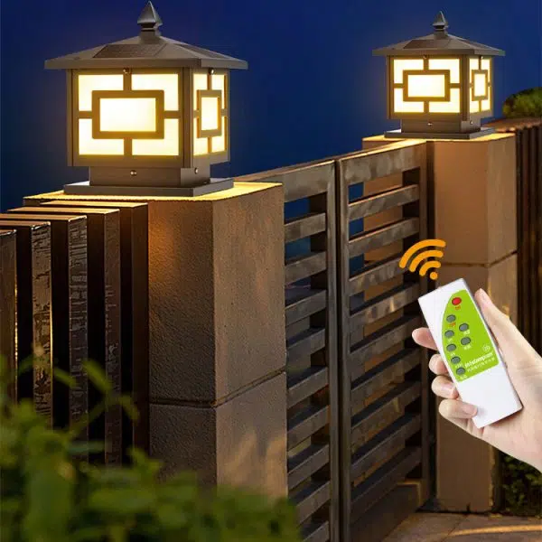 Traditional Chinese Solar Waterproof ABS Acrylic Square Lantern LED Landscape Lighting Outdoor Light For Outdoor Patio - Image 15