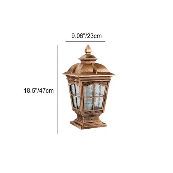 Industrial Aluminum Pagoda Water-grain Glass 1-Light Outdoor Lawn Landscape Light - Image 6