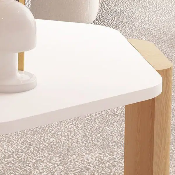 Contemporary Creative Hexagonal Plank Oak End Table 1-Tier For Living Room - Image 6