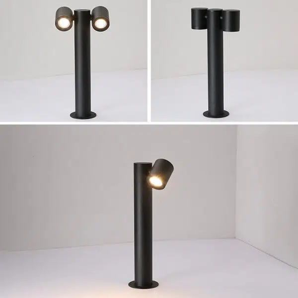 Modern Minimalist Rotatable Cylinder Round Tempered Glass Aluminum LED Outdoor Ground Light For Garden - Image 13