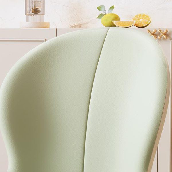 Contemporary Nordic Curved Microfiber Leather Upholstered Dining Chair Backrest For Dining Room - Image 6