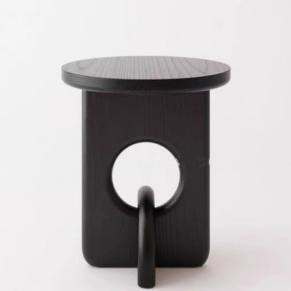 Modern Minimalist Round Cross Base Ash Wood End Table For Living Room - Image 8