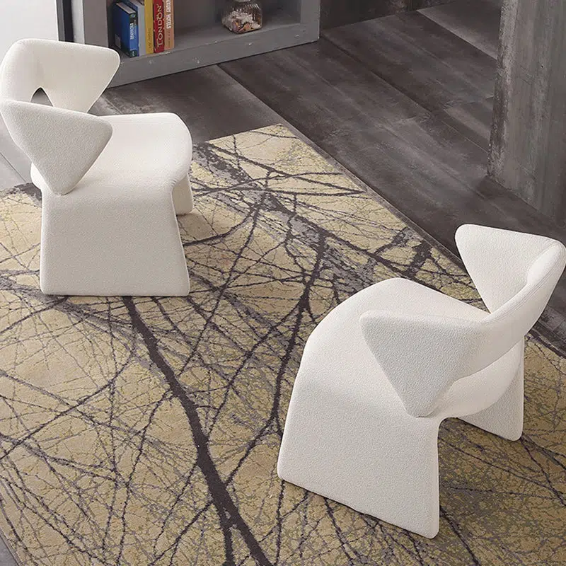 07-8c559981-c012-4772-bf47-f1b63681347b.jpg Contemporary Creative Triangle Rectangle Velvet Wood Dining Chair Backrest Armless For Dining Room - Image 1