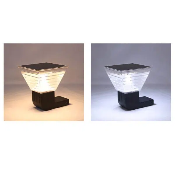 Modern Square Black Aluminum Plastic Solar LED Outdoor Wall Light - Image 10