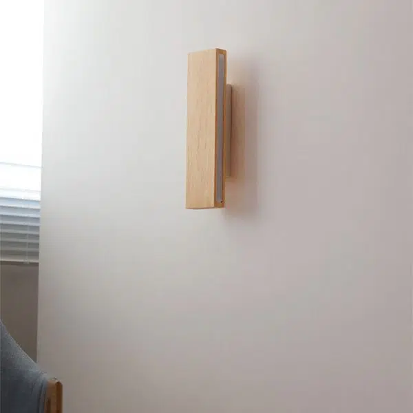 Japanese Minimalist Log Rectangular Flat Rotatable LED Wall Sconce Lamp - Image 3