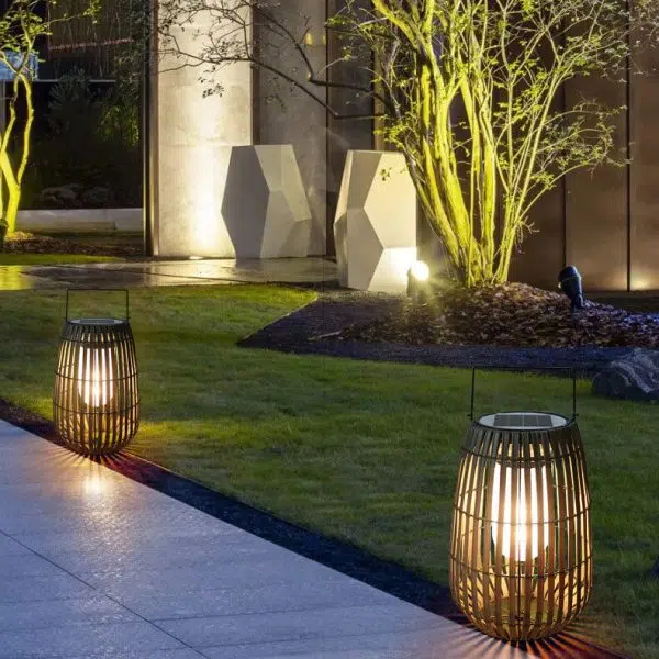 Modern Rustic Rattan Weaving Portable Outdoor Waterproof Solar LED Lawn Landscape Light - Image 2