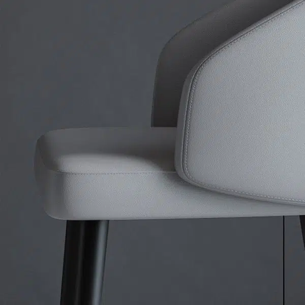 Contemporary Nordic Trapezoid Cushion Saddle Leather Ash Wood Dining Chair Backrest For Dining Room - Image 7