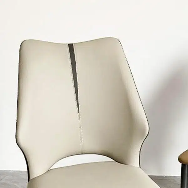 Contemporary Luxury Square Microfiber Leather Carbon Steel Dining Chair Backrest For Dining Room - Image 7