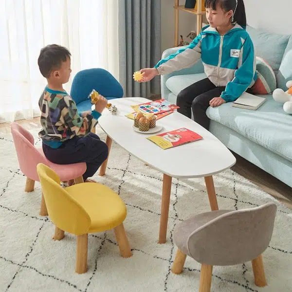 Contemporary Nordic Fabric Round Footstool Backrest For Entryways - Image 19