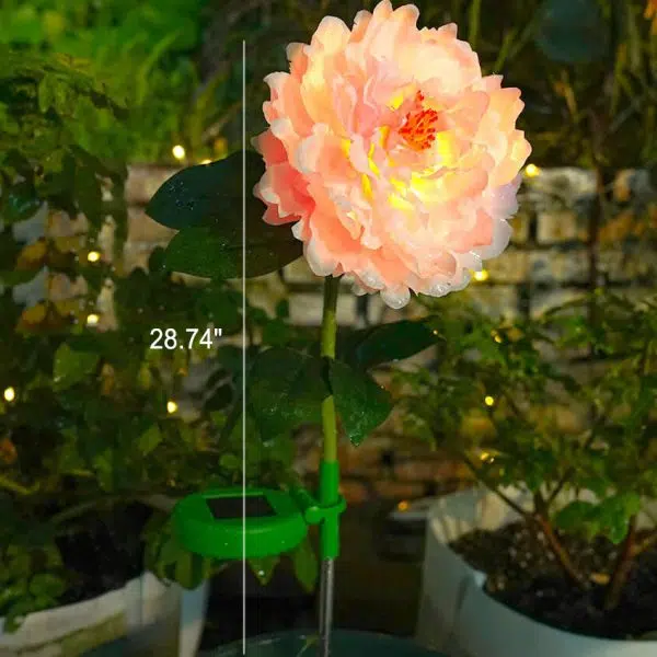 Modern Simulation Peony Flower Decoration Waterproof Solar Outdoor LED Garden Ground Light - Image 13