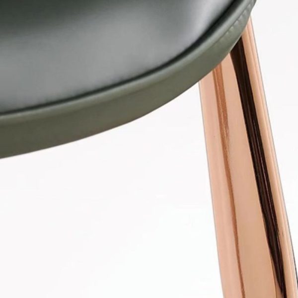 Contemporary Luxury Leather Carbon Steel Frame Dining Chair Backrest Armrest For Dining Room - Image 8