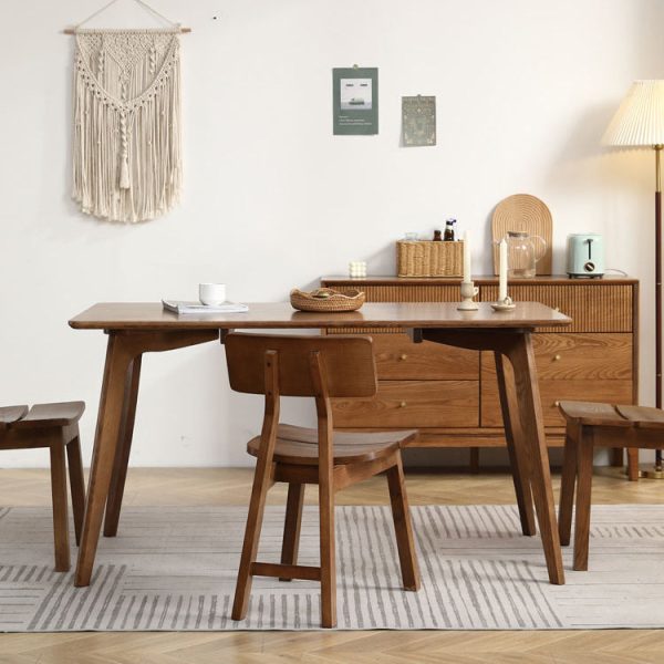 Contemporary Nordic Ash Wood Square Rectangular Dining Chair Backrest For Dining Room - Image 10