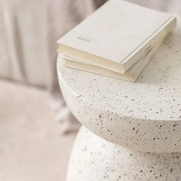 Contemporary Nordic Round Cylinder Magnesium Oxide End Table For Bedroom - Image 7