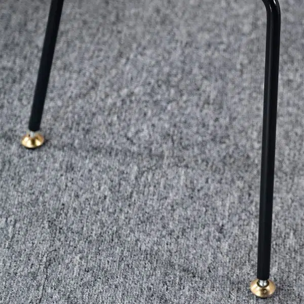 Contemporary Luxury PU Leather Upholstered Metal Legs Curved Dining Chair Backrest For Dining Room - Image 8