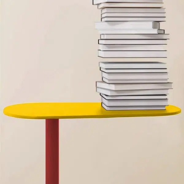 Contemporary Creative Irregular Geometric Round Iron End Table For Living Room - Image 6