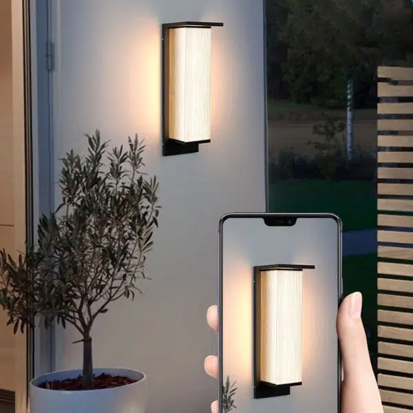 Modern Minimalist Solar Waterproof Rectangular Stainless Steel Acrylic LED Outdoor Wall Sconce Lamp For Outdoor Patio - Image 8