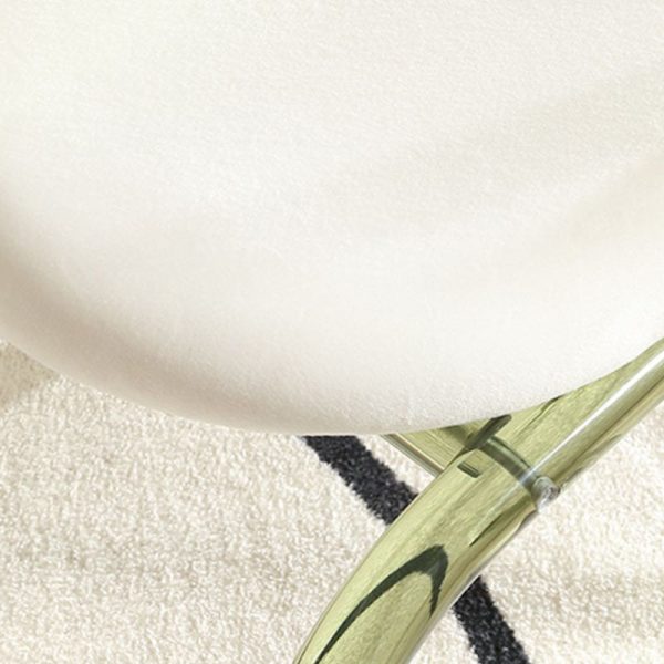 Contemporary Nordic Acrylic Velvet Sponge Round Arched Dining Chair Backrest For Dining Room - Image 9