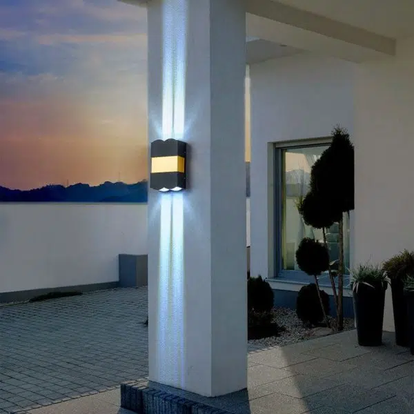 Modern Rectangular Aluminum Glass LED Spotlight Waterproof Outdoor Patio Wall Sconce Lamp - Image 9