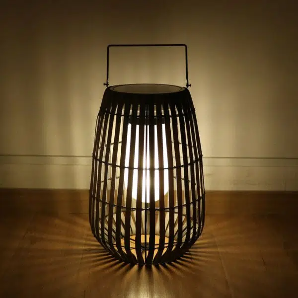 Modern Rustic Rattan Weaving Portable Outdoor Waterproof Solar LED Lawn Landscape Light - Image 3