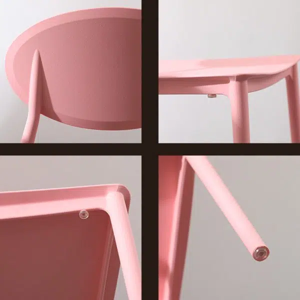 Contemporary Nordic Square Plastic Chair Backrest Armless For Living Room - Image 5