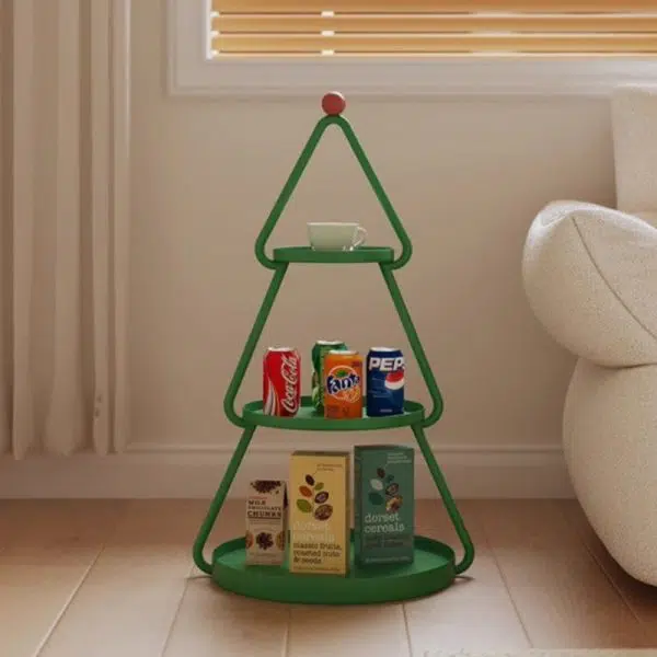 Contemporary Creative Round Iron End Table 3-Tier For Living Room - Image 6