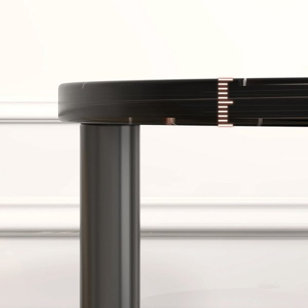 Contemporary Luxury Oval Iron Density Board End Table 3-Tier For Living Room - Image 8