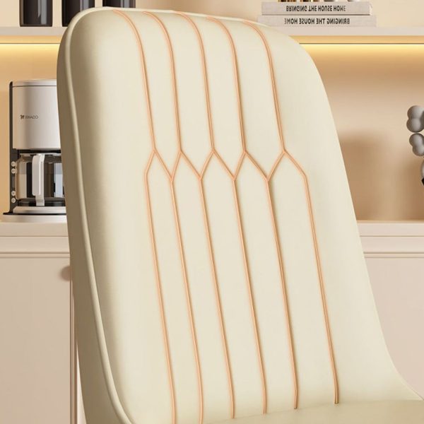 Contemporary Luxury Square PU Leather Upholstered Dining Chair Backrest For Dining Room - Image 6