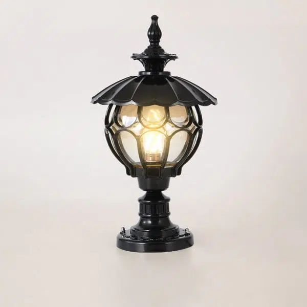 Outdoor European Round Column Head Light 1-Light Waterproof Garden Landscape Light - Image 11