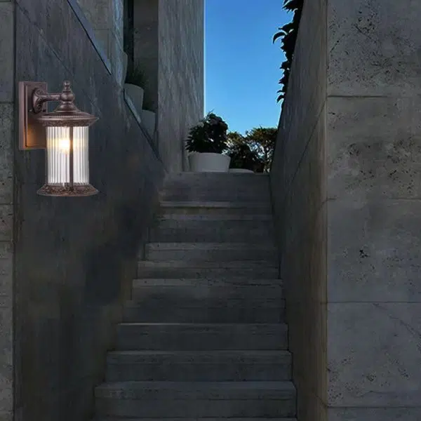 Contemporary Retro Waterproof Aluminum Glass Cylinder 1-Light Wall Sconce Lamp For Garden - Image 16
