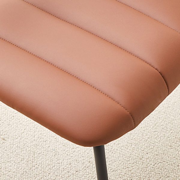 Contemporary Luxury Square PU Leather Carbon Steel Dining Chair Backrest For Dining Room - Image 9