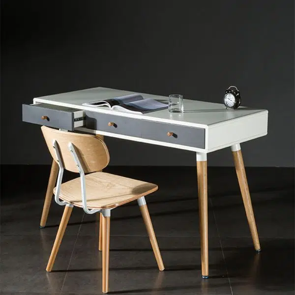 Contemporary Scandinavian Square Wood Iron Chair Backrest Armless For Living Room - Image 15