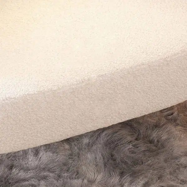 Contemporary Nordic Curved Lambswool Carbon Steel Legs Accent Chair Backrest For Living Room - Image 5