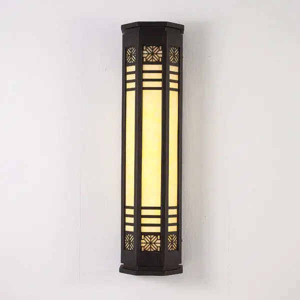 Modern Classical Cylindrical Stainless Steel Imitation Marble Waterproof Outdoor LED Wall Sconce Lamp - Image 9